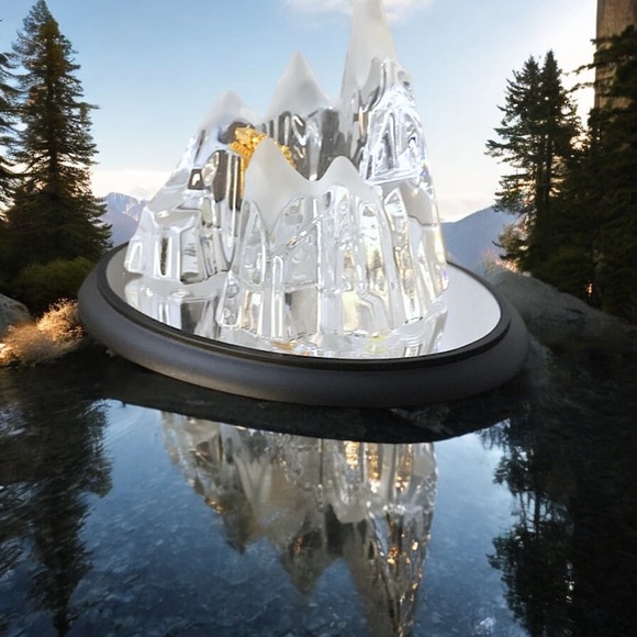 Franklin Mint Crystal Mountain Gold Train w/ Base - Picture 7 of 16